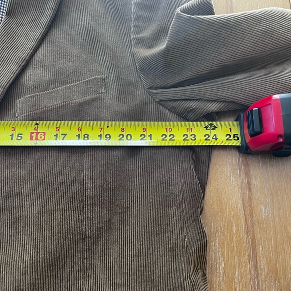 Saddlebred Corduroy Sport Blazer Faux Suede Elbow Patch Notch Lapel Brown 46R - Picture 10 of 13